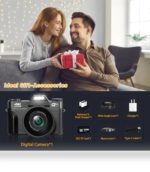4K 56MP Digital Camera for Photography — Remote Controls, NIKICAM