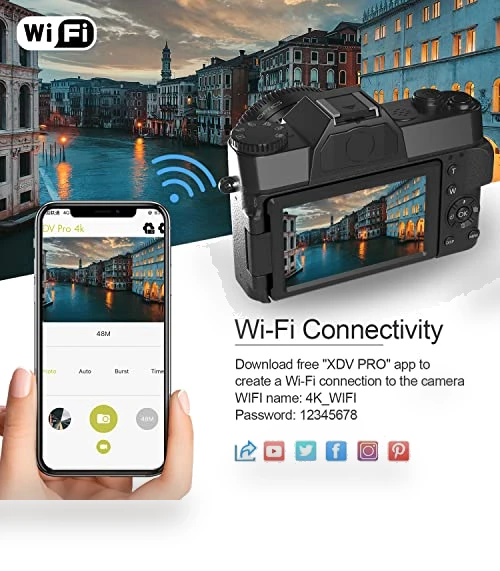 4K 56MP Digital Camera for Photography — Remote Controls, NIKICAM