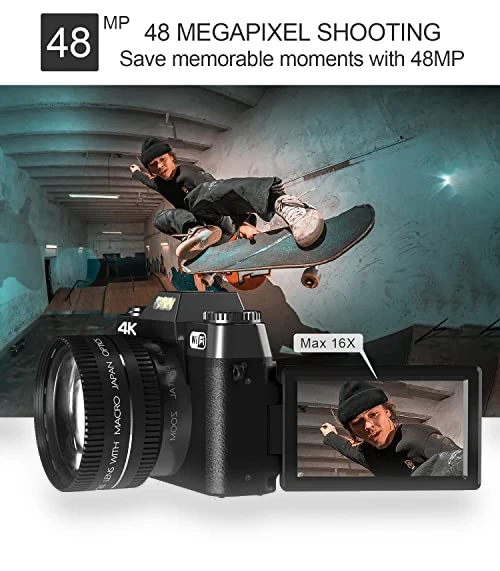 4K 56MP Digital Camera for Photography — Remote Controls, NIKICAM