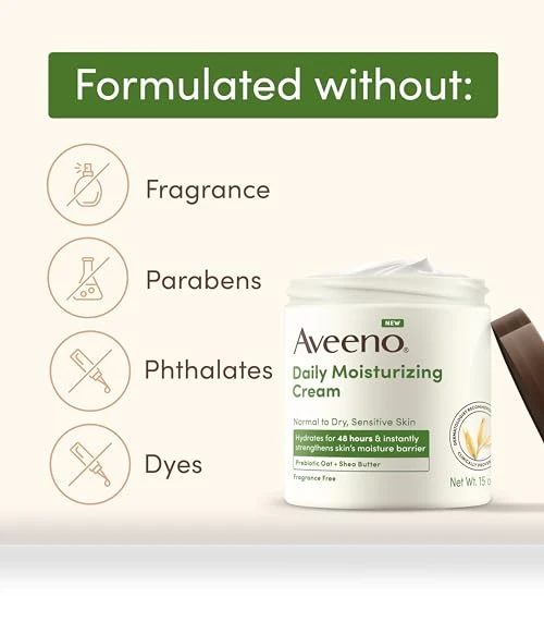 Daily Moisturizing Cream with Prebiotic Oat & Shea Butter — Creams & Moisturizers, Aveeno