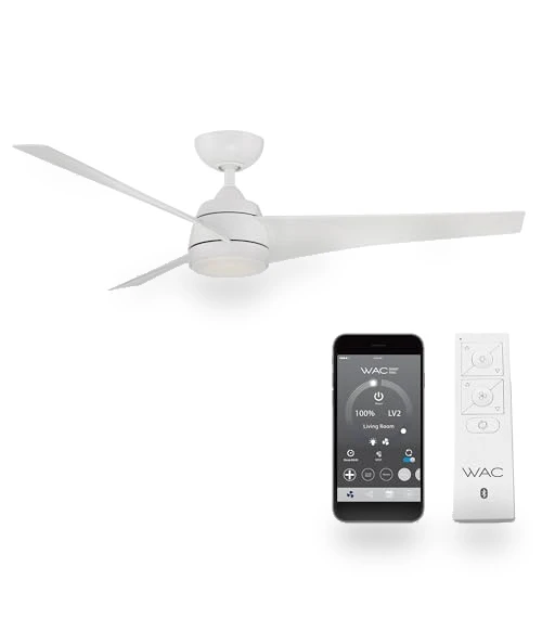 Smart Home Ceiling Fan with LED Light Kit — Ceiling Fan Wall Controls, WAC Lighting