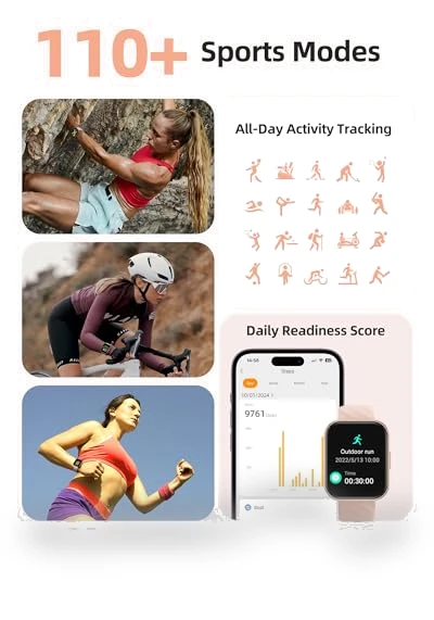 Smart Watch with 5ATM Waterproof Swimming Tracker — Smartwatches, Parsonver