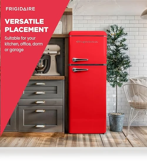 2 Door Apartment Size RETRO Refrigerator with Top Freezer — Mini Fridges, Frigidaire