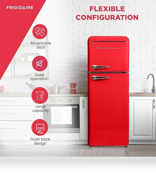 2 Door Apartment Size RETRO Refrigerator with Top Freezer — Mini Fridges, Frigidaire