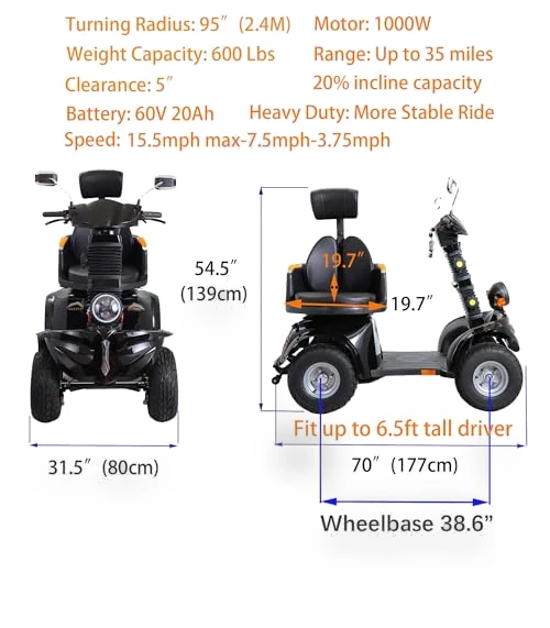 Heavy Duty 4-Wheel Electric Mobility Scooter — Mobility Scooters, Xmatch