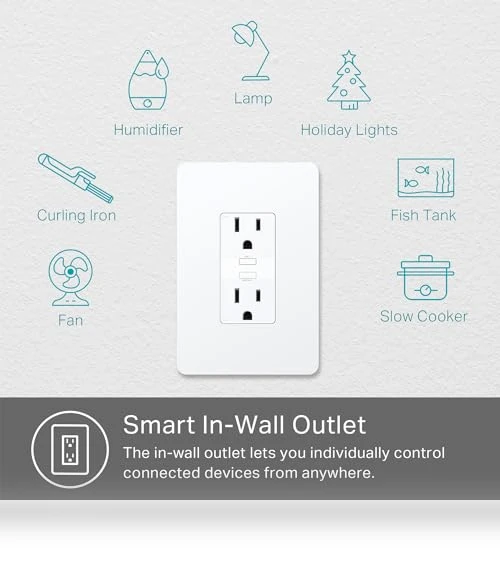 In-Wall Smart Home Wi-Fi Outlet — Smart Home Hubs & Controllers, TP-Link