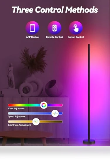 LED Corner Floor Lamp with App and Remote Control — LED Strips, BrilliLux