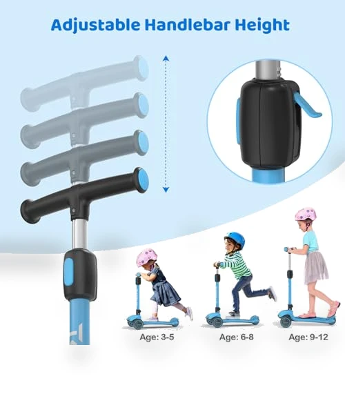 Light Up 3 Wheel Kick Scooter for Kids — Push Scooters, TONBUX