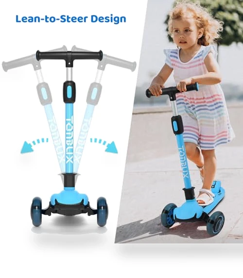 Light Up 3 Wheel Kick Scooter for Kids — Push Scooters, TONBUX