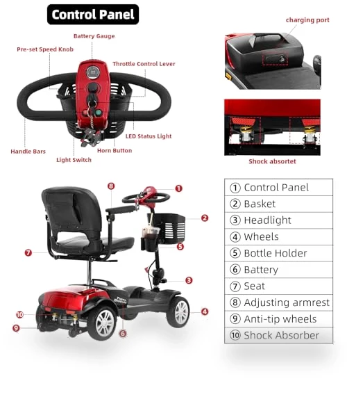 Lightweight Foldable Electric Mobility Scooter — Mobility Scooters, THERASHIELDZ
