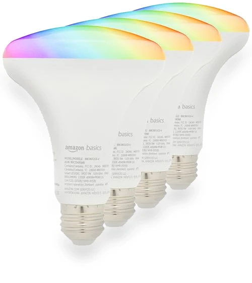 Smart BR30 LED Light Bulb, Color Changing — LED, Amazon Basics
