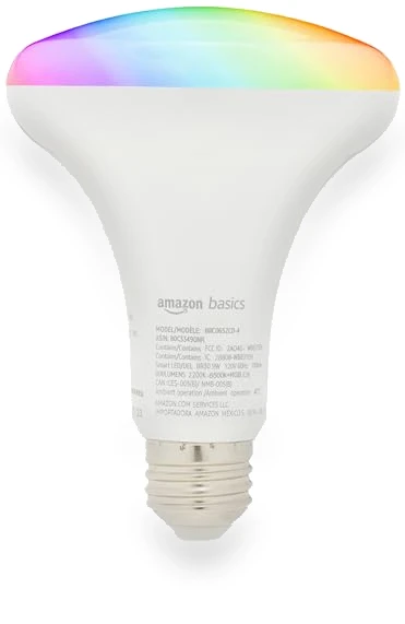 Smart BR30 LED Light Bulb, Color Changing — LED, Amazon Basics