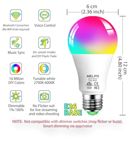 Smart Light Bulbs — LED, MELPO