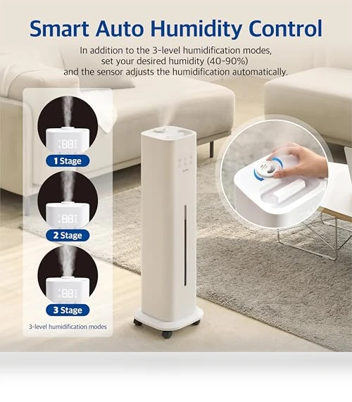 Tower Humidifier with Mood Light — Air Moisturizers, Pureal