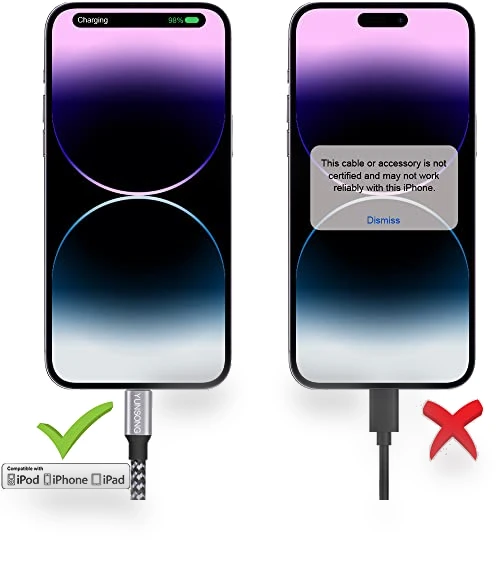 3Pack 6FT Nylon Braided Lightning Cable — Lightning, YUNSONG
