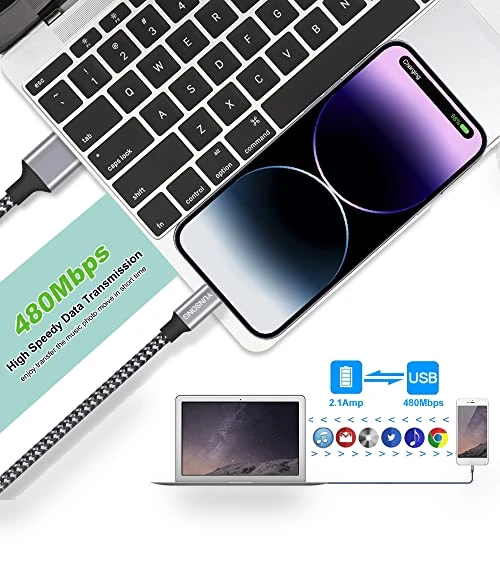 3Pack 6FT Nylon Braided Lightning Cable — Lightning, YUNSONG