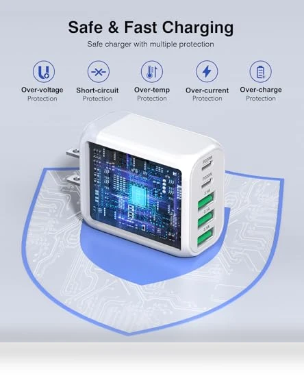 50W 5-Port USB C Wall Charger Block — Wall Chargers, CSODINCE