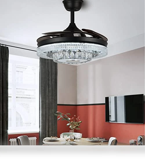 Modern Smart Ceiling Fan with Lights and Bluetooth Speaker — Ceiling Fan Wall Controls, Fandian