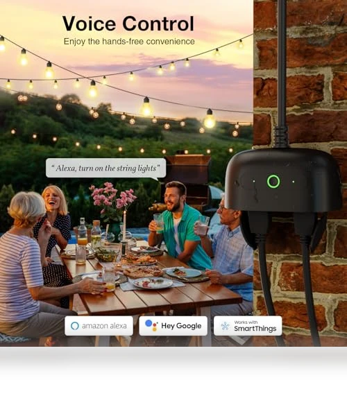 Outdoor Smart Plug with 2 Sockets — Garden Illumination, GHome Smart