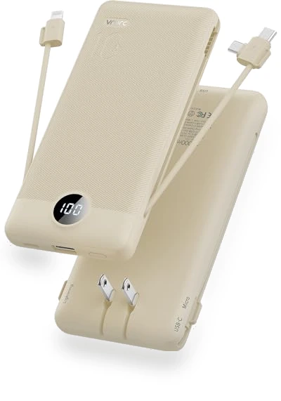 Portable Charger with Built-in Cables and AC Wall Plug — Chargers, Dong guan Utopia-Originality Technology Co., Ltd