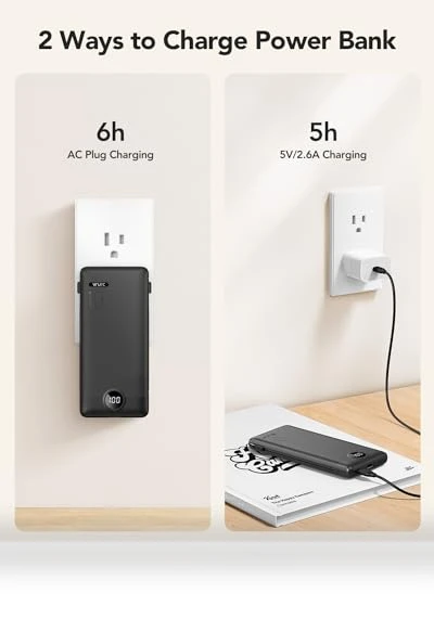 Portable Charger with Built-in Cables and AC Wall Plug — Charging Solutions, VRURC