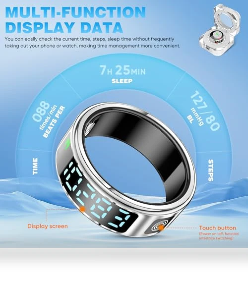 Smart Ring Health with LED Display Screen — Smart Rings, SSPATIOS