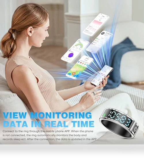 Smart Ring Health with LED Display Screen — Smart Rings, SSPATIOS