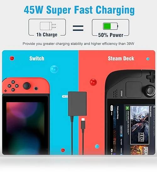 45W Fast Charger for Nintendo Switch and Steam Deck — Charging Solutions, MARSDOCK