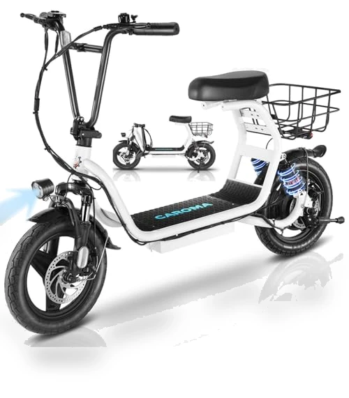 Foldable Electric Scooter with Seat — Electric Self-Balancing Scooters, Caroma