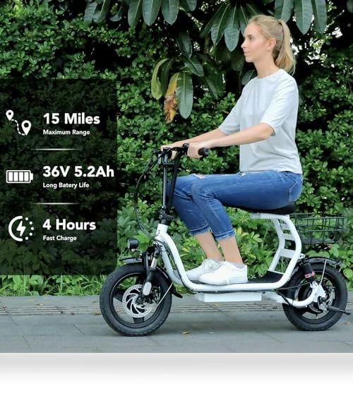 Foldable Electric Scooter with Seat — Electric Self-Balancing Scooters, Caroma
