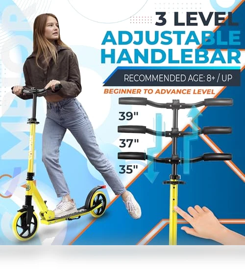 Foldable Kick Scooter with Adjustable Handlebar — Push Scooters, Campior