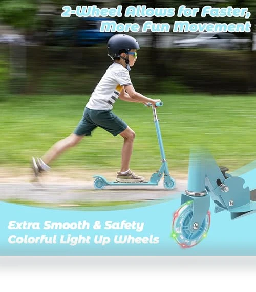 Foldable Kick Scooter with Light Up Wheels — Push Scooters, Feblomst
