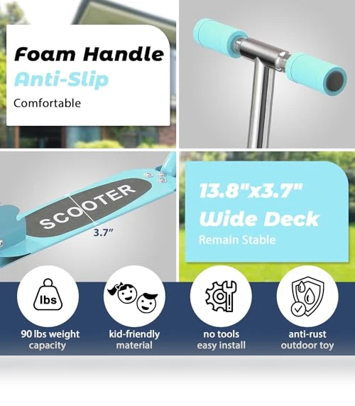 Foldable Kick Scooter with Light Up Wheels — Push Scooters, Feblomst