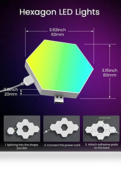 Hexagon LED Lights Wall Panels — Wall Lighting, NIUCOO