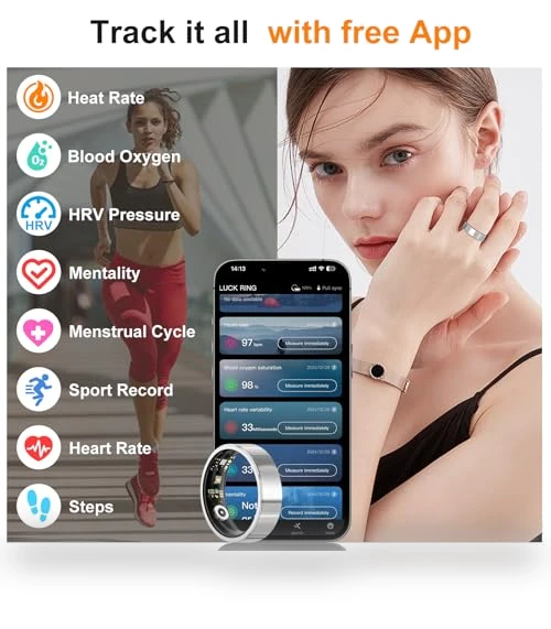 Smart Health Ring Tracker with Charging Case — Smart Rings, OUFANTE