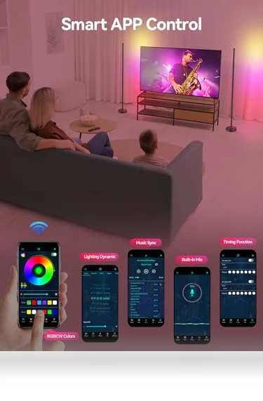 Smart RGBICW LED Corner Floor Lamp — LED, OIYN