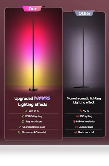 Smart RGBICW LED Corner Floor Lamp — LED, OIYN