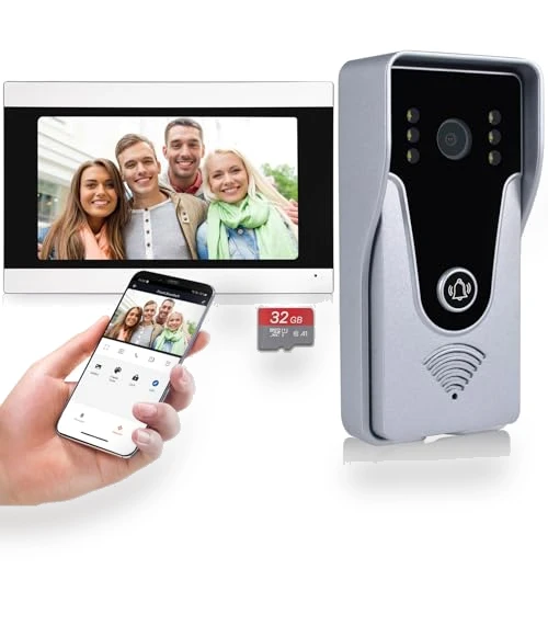 WiFi Video Doorbell Intercom with Monitor System — Smart Home Security, AMOCAM