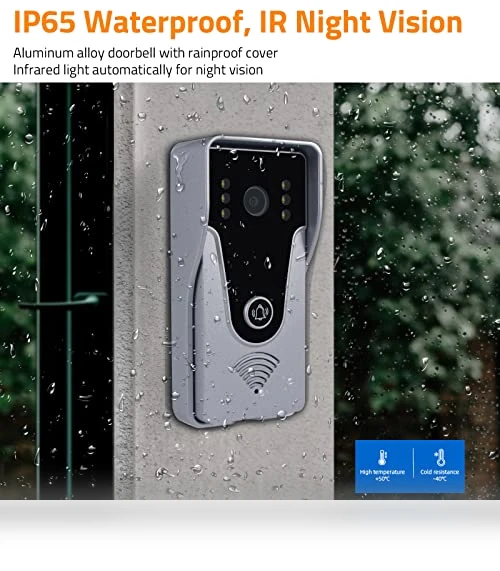 WiFi Video Doorbell Intercom with Monitor System — Smart Home Security, AMOCAM