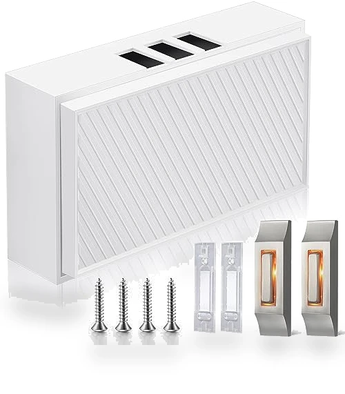 Wired Doorbell Chime Kit with Lighted Metal Push Buttons — Push Buttons, Saillong