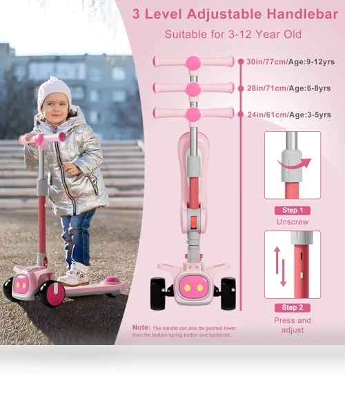 2-in-1 Scooters Kids 3 Wheel Kick Scooter — Push Scooters, Keamaidy