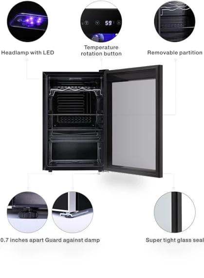 36 Bottle Wine Cooler Cabinet Beverage Refrigerator — Drink Coolers, Antarctic Star