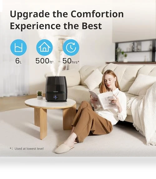 6L Cool and Warm Mist Air Humidifier — Air Moisturizers, Tasigok