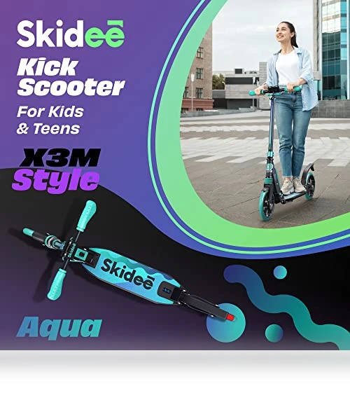 Adjustable Height Folding Scooter with Large Wheels — Push Scooters, SKIDEE
