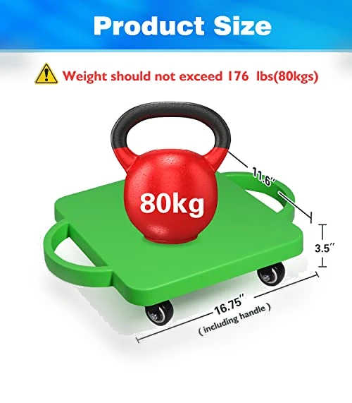Gym Floor Scooter Board with Handles — Kids Fitness, GSE Games & Sports Expert