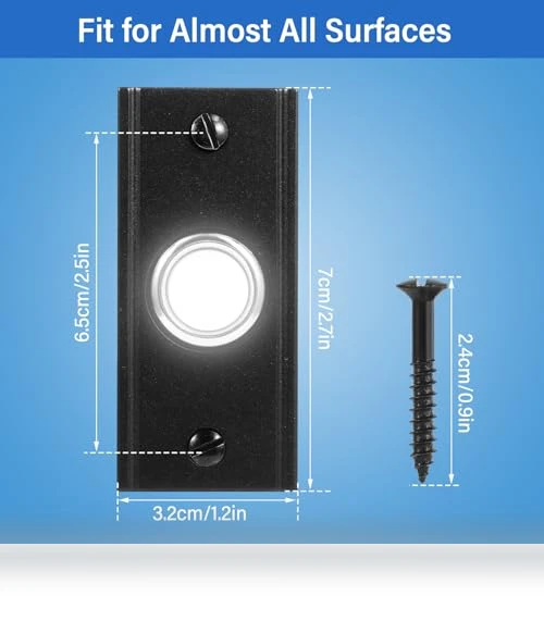 Heavy Duty Metal Door Bell Push Button — Kits, RANERVZ