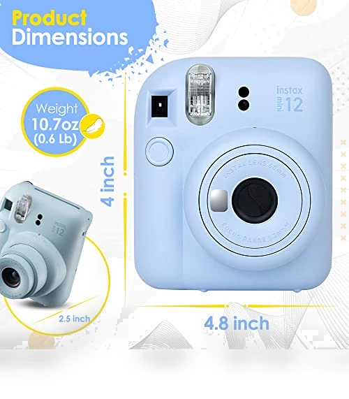 Instax Mini 12 Camera with Instant Mini Film Bundle — Instant, Fujifilm
