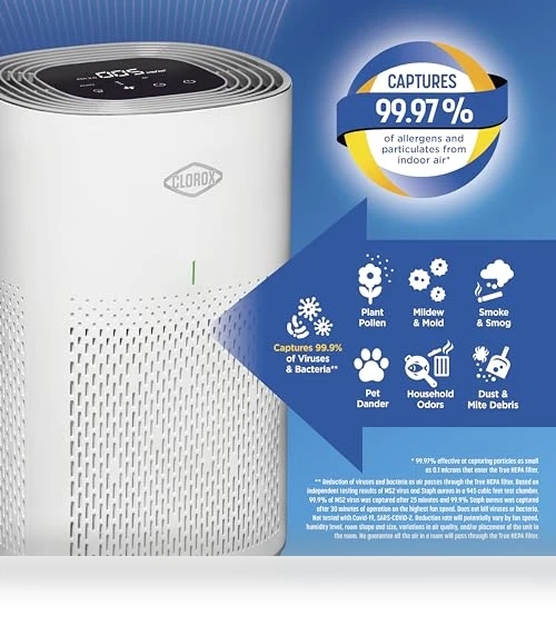 True HEPA Air Purifier — Activated Carbon Air Purifiers, Clorox Home Appliances
