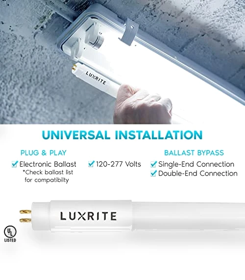 12-Pack 4FT T5 LED Tube Lights — Lighting Solutions, LUXRITE