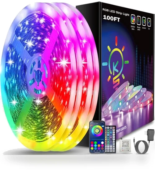 Bluetooth Smart App Control Music Sync Color Changing RGB Led Light Strip — LED, Keepsmile